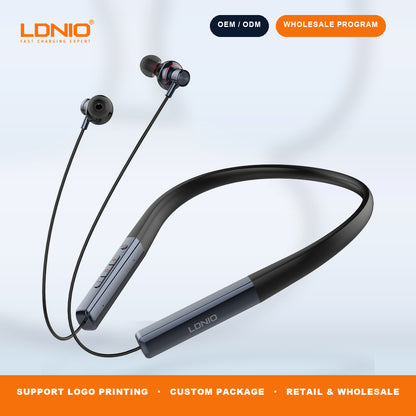 LDNIO N01 Bluetooth 5.3 Neckband Earphones 50H Playtime Magnetic Sport Headset Factory Wholesale