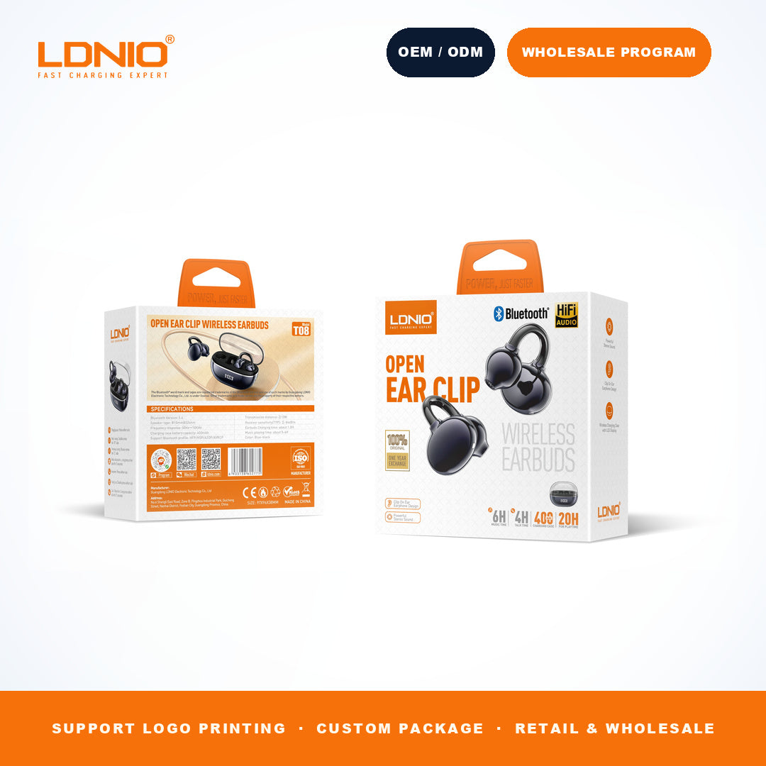 LDNIO T08 OWS Open Ear Sports Earbuds Bluetooth 5.3 Touch Control Earphones
