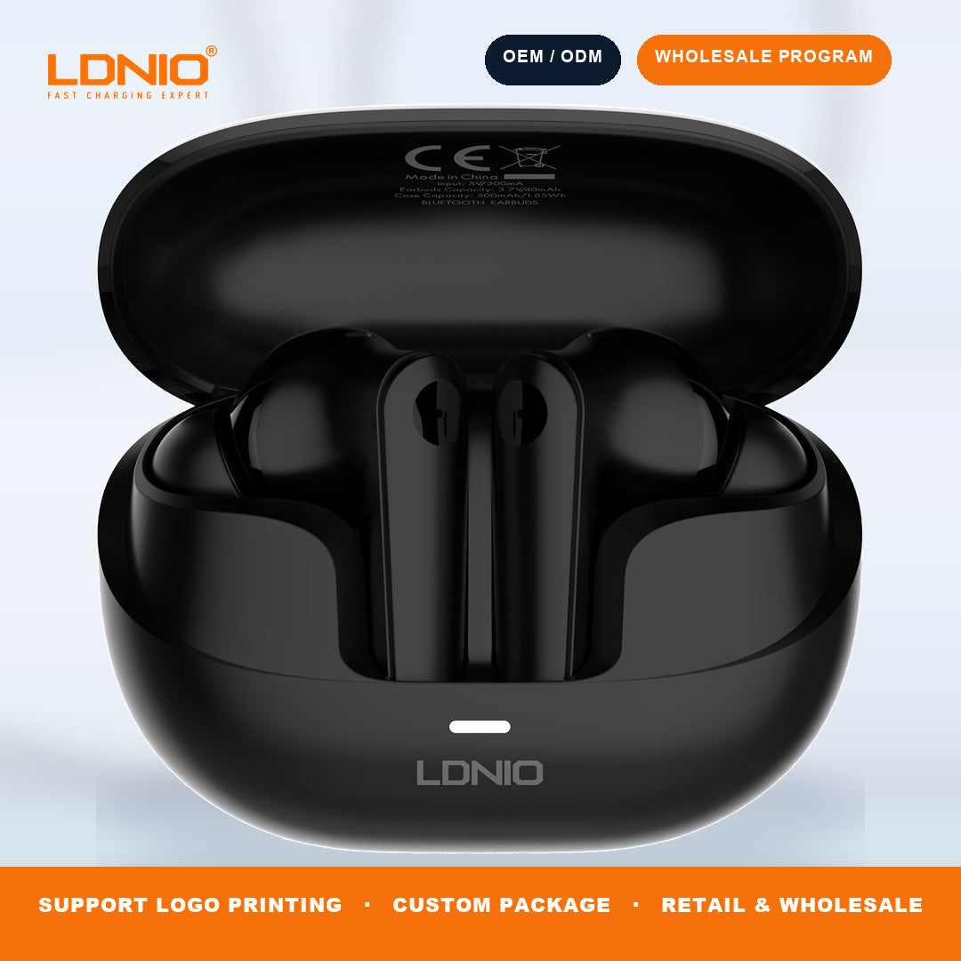 LDNIO T05 Glossy TWS Wireless Earbuds Bluetooth In-Ear Headphones Factory Direct