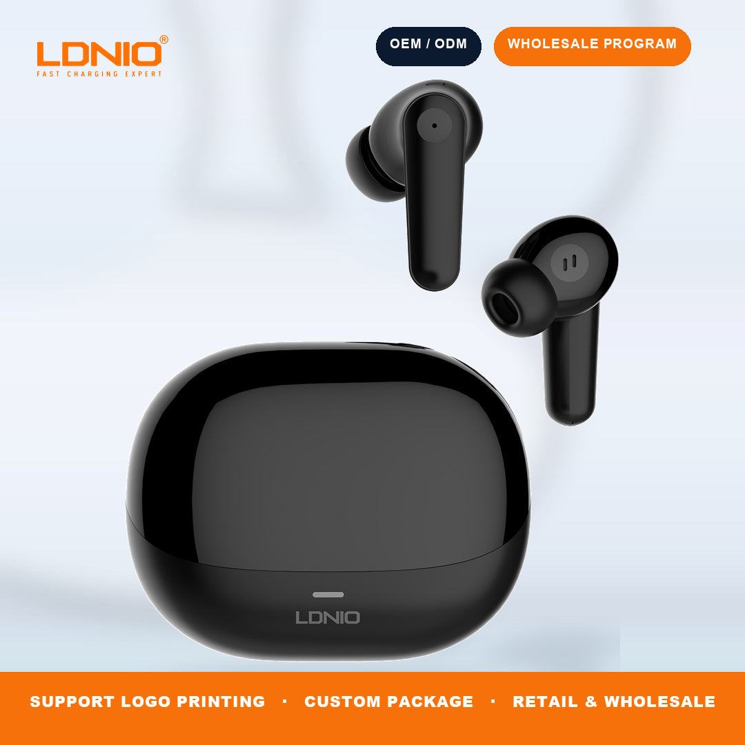 LDNIO T05 Glossy TWS Wireless Earbuds Bluetooth In-Ear Headphones Factory Direct