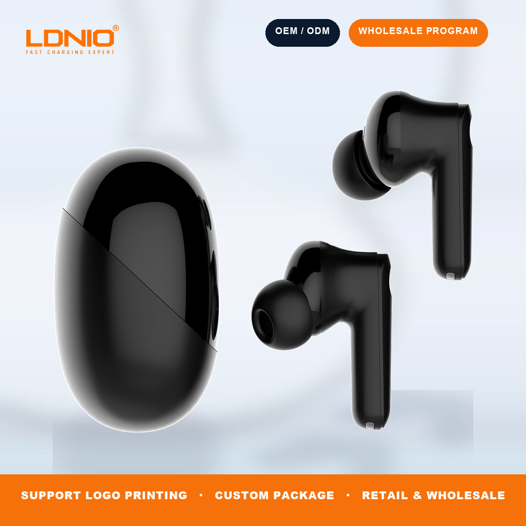 LDNIO T05 Glossy TWS Wireless Earbuds Bluetooth In-Ear Headphones Factory Direct