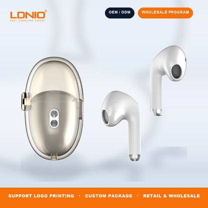 LDNIO T03 Crystal Shell TWS Earbuds Wireless Bluetooth In-Ear Headphones Wholesale