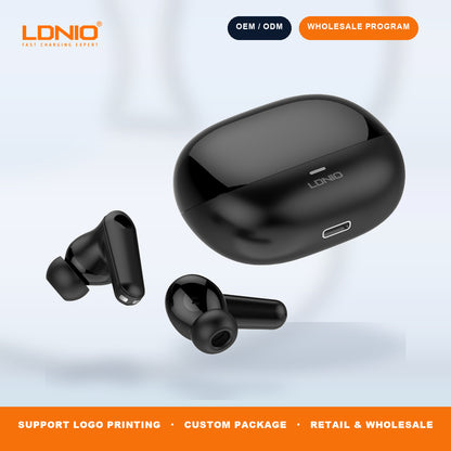 LDNIO T05 Glossy TWS Wireless Earbuds Bluetooth In-Ear Headphones Factory Direct