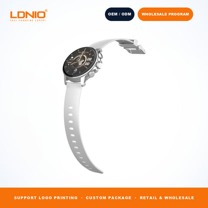 LDNIO SW1 Men Round Smart Watch Silicone Strap