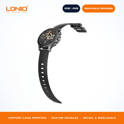 LDNIO SW1 Men Round Smart Watch Silicone Strap
