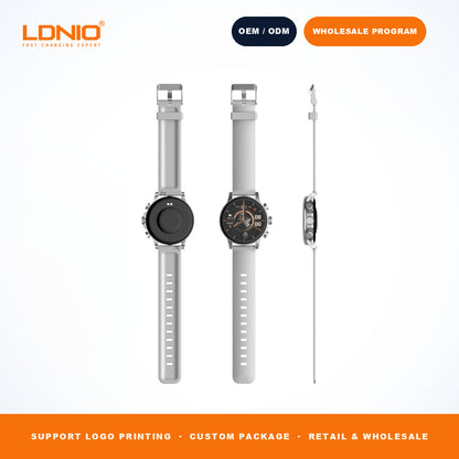 LDNIO SW1 Men Round Smart Watch Silicone Strap