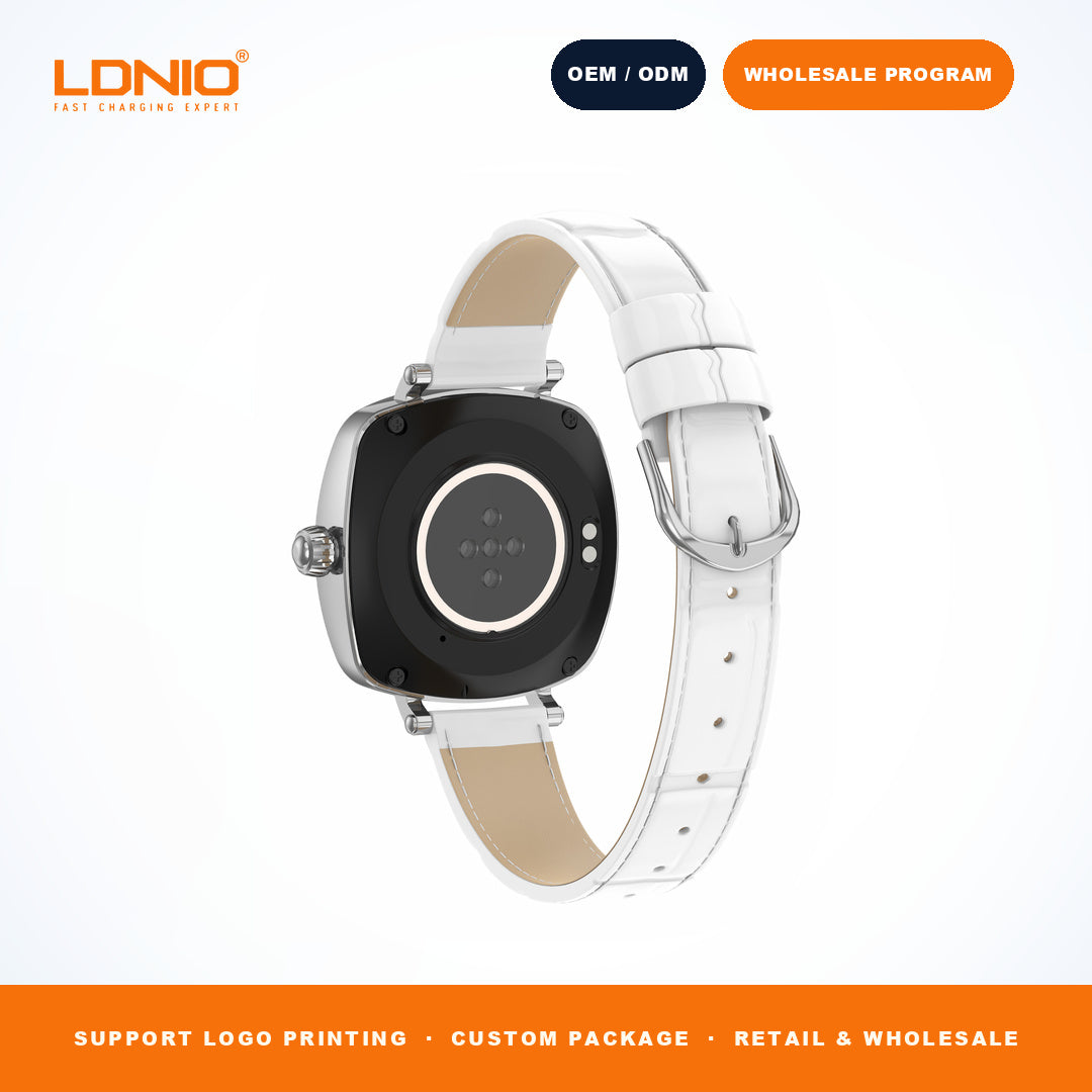 LDNIO SW3 Women Square Smart Watch Luxury Leather Strap