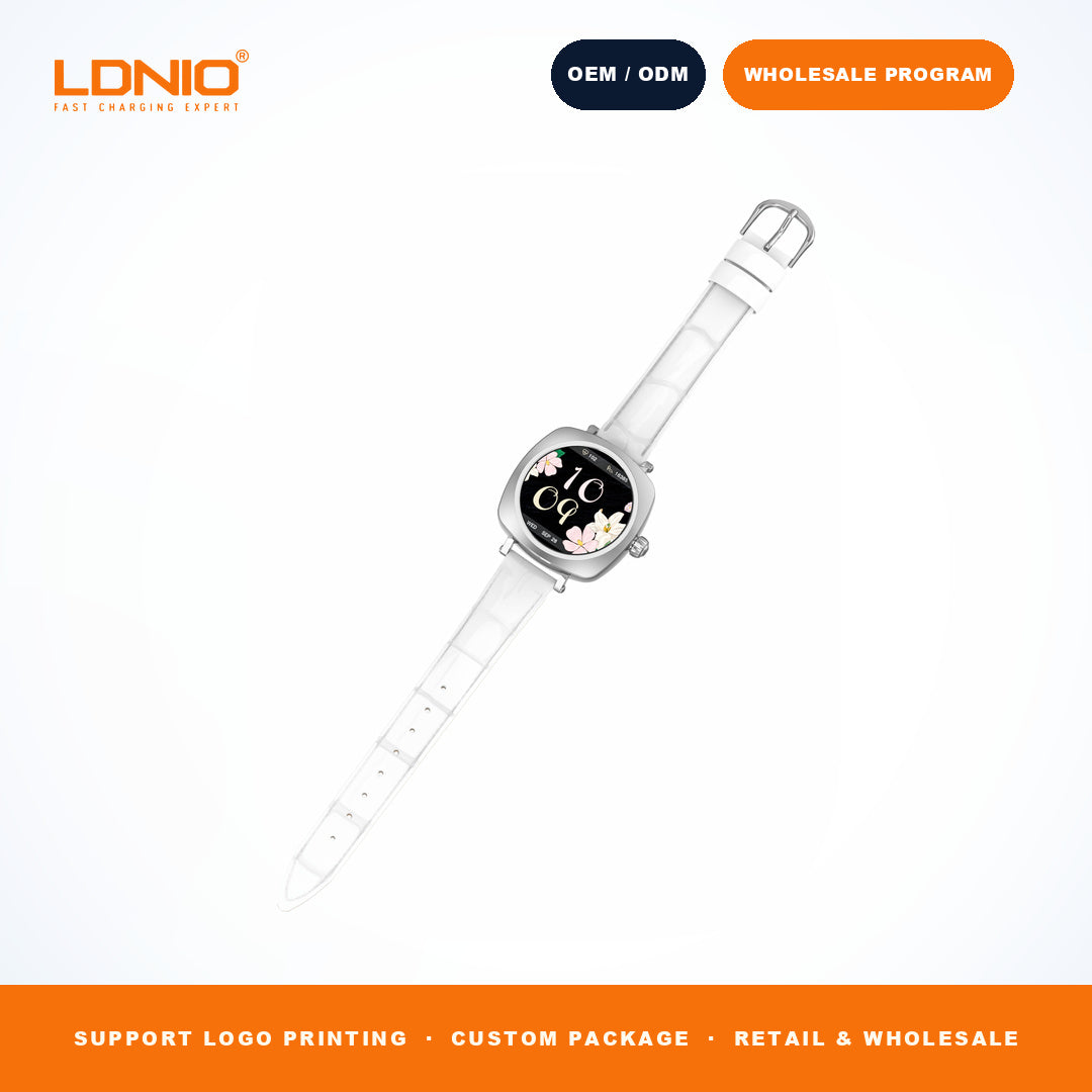 LDNIO SW3 Women Square Smart Watch Luxury Leather Strap