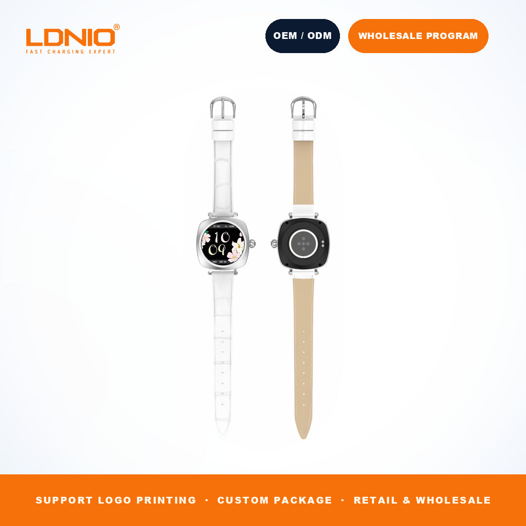 LDNIO SW3 Women Square Smart Watch Luxury Leather Strap