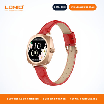 LDNIO SW3 Women Square Smart Watch Luxury Leather Strap