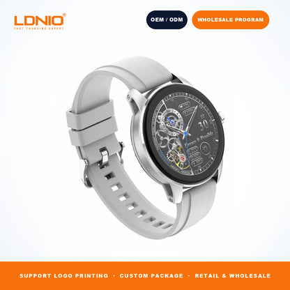 LDNIO SW5 Men Round Skeleton Smart Watch Silicone Strap
