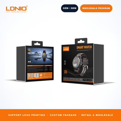 LDNIO SW5 Men Round Skeleton Smart Watch Silicone Strap