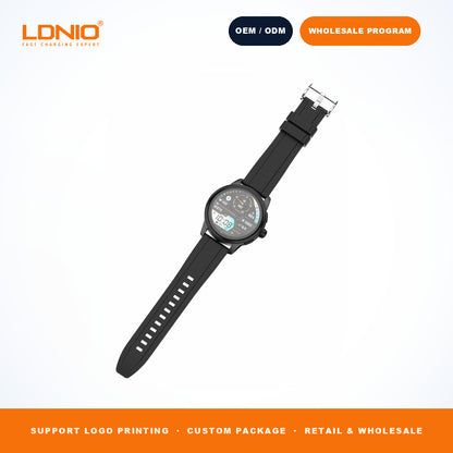 LDNIO SW5 Men Round Skeleton Smart Watch Silicone Strap
