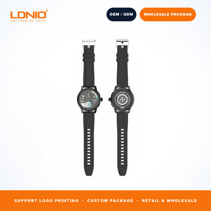 LDNIO SW5 Men Round Skeleton Smart Watch Silicone Strap