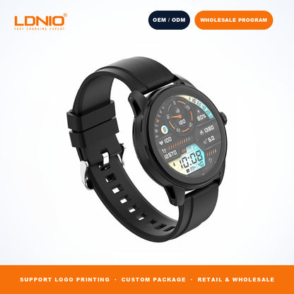 LDNIO SW5 Men Round Skeleton Smart Watch Silicone Strap