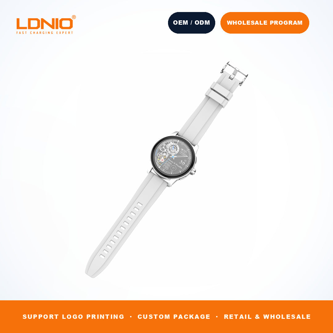 LDNIO SW5 Men Round Skeleton Smart Watch Silicone Strap