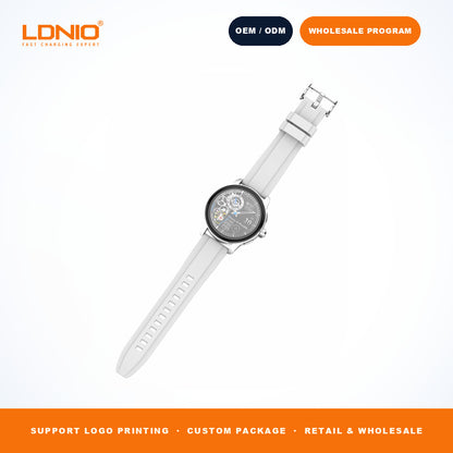 LDNIO SW5 Men Round Skeleton Smart Watch Silicone Strap