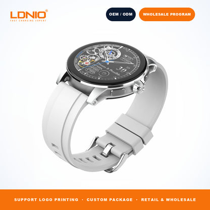 LDNIO SW5 Men Round Skeleton Smart Watch Silicone Strap