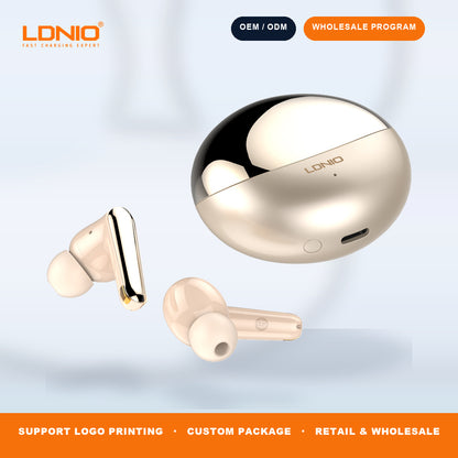 LDNIO T01 TWS Wireless Earbuds Bluetooth In-Ear Headphones with Charging Case OEM ODM