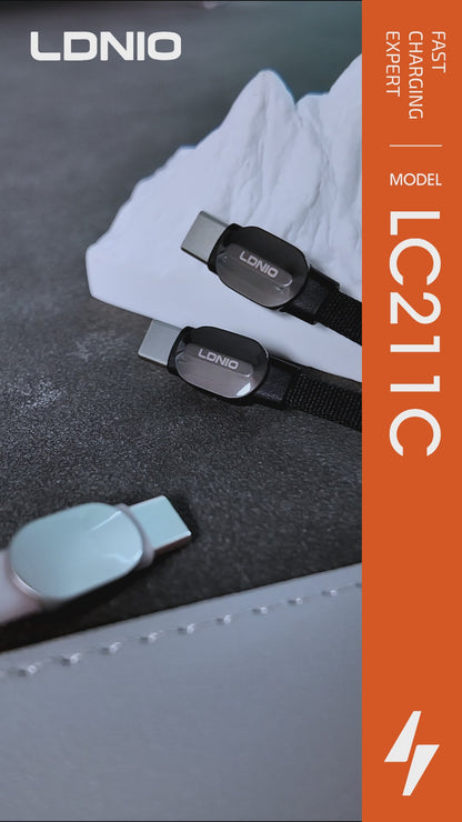 LDNIO LC211C USB-C to USB-C 65W Fast Charging Cable High Speed Data Transfer